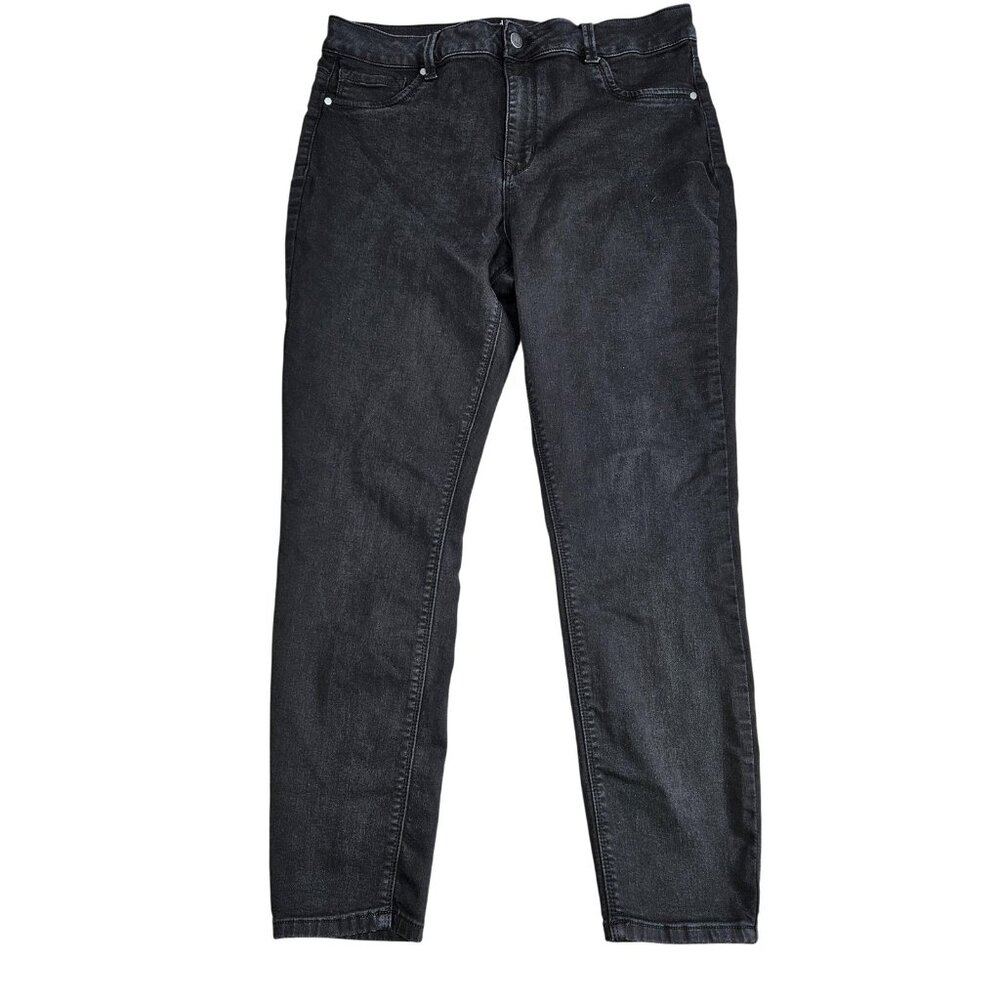 D.jeans Jeans‎ Womens 14 Gray Charcoal Wash High Rise Skinny Stretch Denim Pants